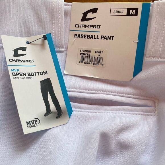 🆕 Men’s Champro White Open Bottom Baseball Pants Size M - Picture 4 of 6